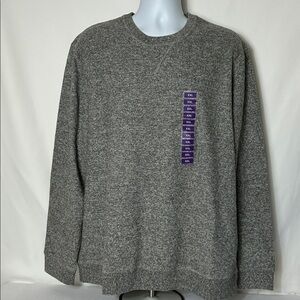 Members Mark Men’s Size XXL 2X Gray Long Sleeve Pullover Cotton Shirt Sweater